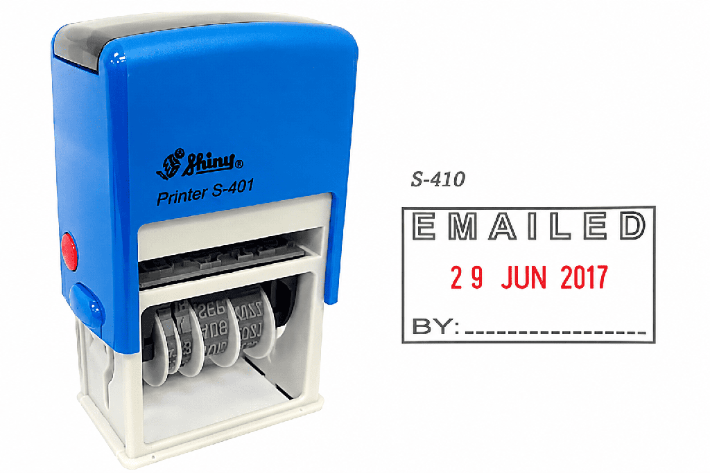 SHINY STAMP EMAILED WITH DATE